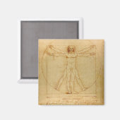 Vitruviaans Man door Leonardo Da Vinci Magneet (Voorkant / Achterkant)