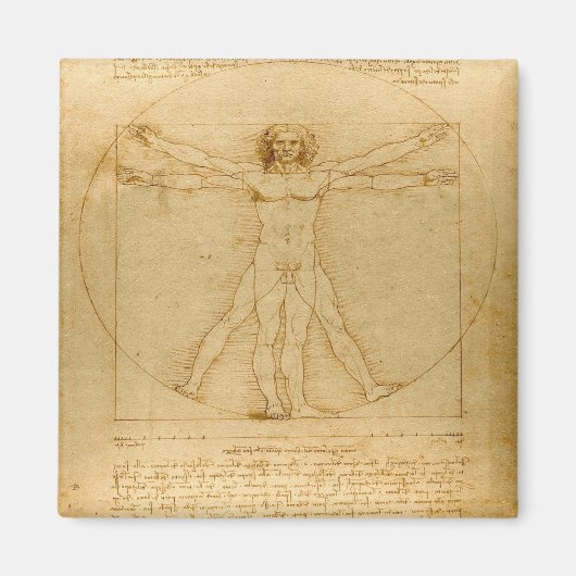Vitruviaans Man door Leonardo da Vinci Magneet (Voorkant)