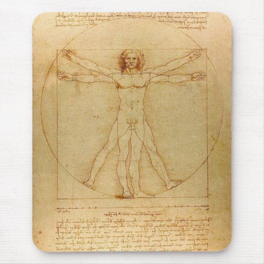 Vitruviaans Man door Leonardo Da Vinci Muismat (Voorkant)
