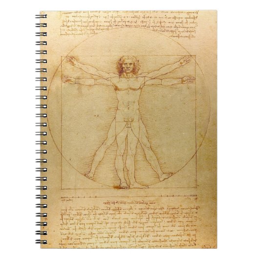 Vitruviaans Man door Leonardo Da Vinci Notitieboek (Voorkant)