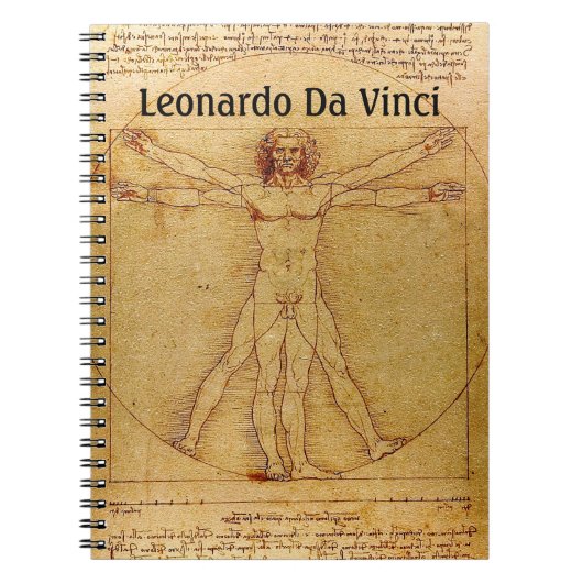 Vitruviaans Man door Leonardo da Vinci Notitieboek (Voorkant)