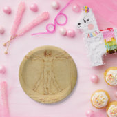 Vitruviaans Man door Leonardo Da Vinci Papieren Bordje (Feest)