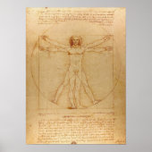 Vitruviaans Man door Leonardo da Vinci Poster (Voorkant)