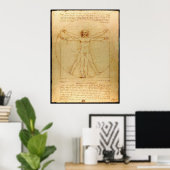 Vitruviaans Man door Leonardo da Vinci Poster (Thuiskantoor)