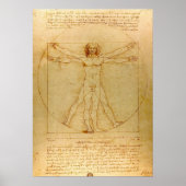 Vitruviaans Man door Leonardo da Vinci Poster (Voorkant)