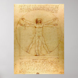 Vitruviaans Man door Leonardo da Vinci Poster