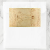 Vitruviaans Man door Leonardo Da Vinci Rechthoekige Sticker (Tas)