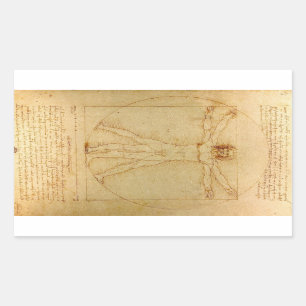 Vitruviaans Man door Leonardo Da Vinci Rechthoekige Sticker