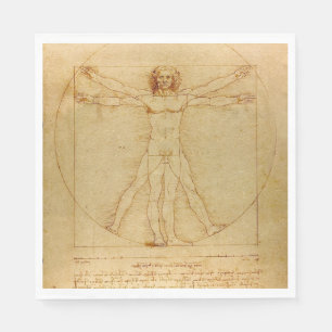 Vitruviaans Man door Leonardo Da Vinci Servet
