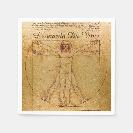 Vitruviaans Man door Leonardo da Vinci Servetten (Voorkant)