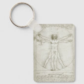 Vitruviaans Man door Leonardo da Vinci Sleutelhanger (Voorkant)