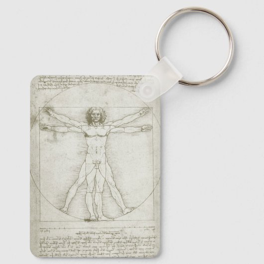 Vitruviaans Man door Leonardo da Vinci Sleutelhanger (Achterkant)