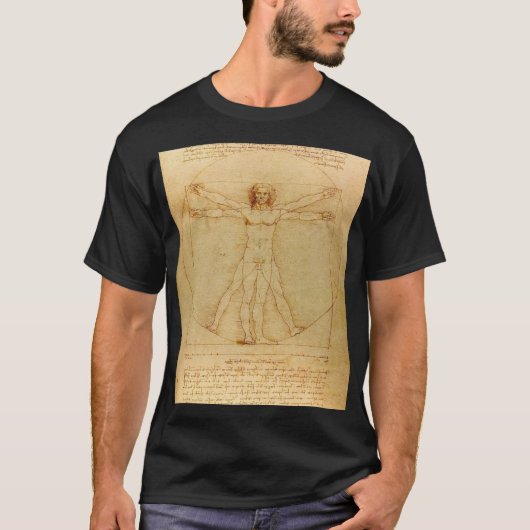 Vitruviaans Man door Leonardo Da Vinci T-shirt (Voorkant)