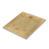 Vitruviaans Man door Leonardo Da Vinci Tegeltje (Zijkant)
