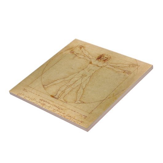 Vitruviaans Man door Leonardo Da Vinci Tegeltje (Zijkant)