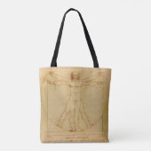 Vitruviaans Man door Leonardo Da Vinci Tote Bag (Achterkant)