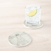 Vitruviaans Man door Leonardo da Vinci Zandsteen Onderzetter (Zijkant)