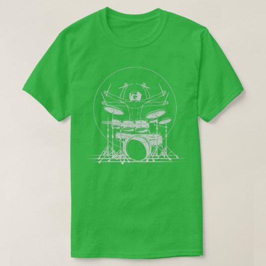 Vitruviaans Man Drum da Vinci Drummer Gift T-shirt (Design voorkant)