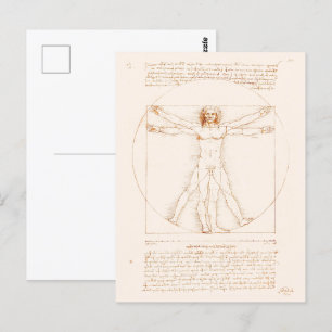 Vitruviaans Man   Leonardo da Vinci   Briefkaart