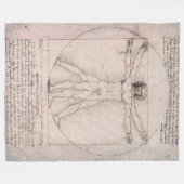 Vitruviaans Man, Leonardo da Vinci Fleece Deken (Voorkant (Horizontaal))