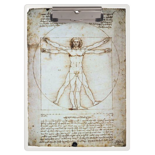 Vitruviaans Man, Leonardo da Vinci, ongeveer 1490. Klembord (Voorkant)