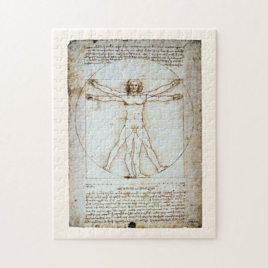 Vitruviaans Man, Leonardo da Vinci, ongeveer 1490. Legpuzzel (Verticaal)
