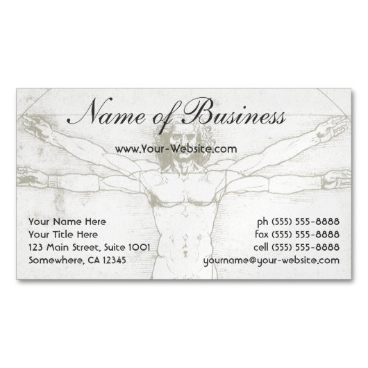 Vitruviaans Man Magnetisch Visitekaartje (Voorkant)