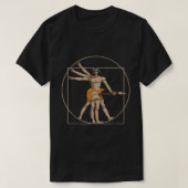 Vitruviaans Man met gitaar Da Vinci Guitarist Mu T-shirt (Design voorkant)