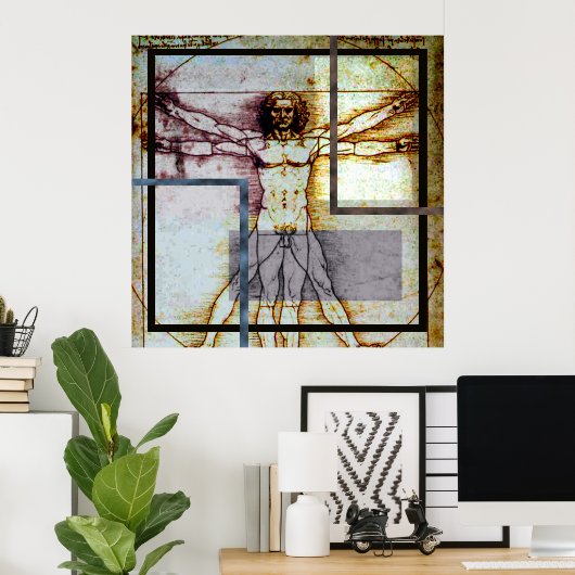 Vitruviaans Man Poster (Thuiskantoor)