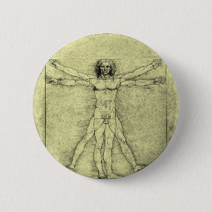 Vitruviaans Man Ronde Button 5,7 Cm