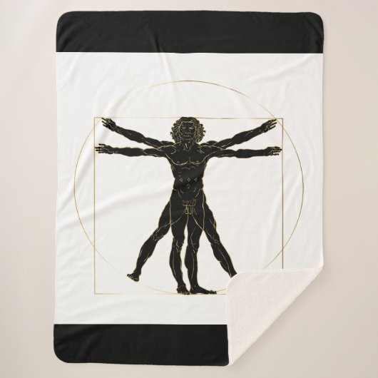 Vitruviaans Man Sherpa Deken (Voorkant)