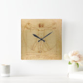 Vitruviaans Man Vierkante Klok (Huis)