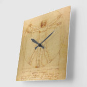 Vitruviaans Man Vierkante Klok (Hoek)