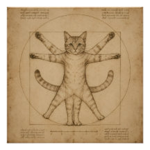 Vitruviaanse Kat Renaissance Parodie Kunst