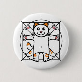 Vitruviaanse Kat Ronde Button 5,7 Cm (Voorkant)