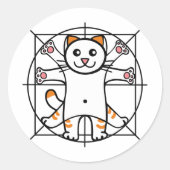 Vitruviaanse Kat Ronde Sticker (Voorkant)