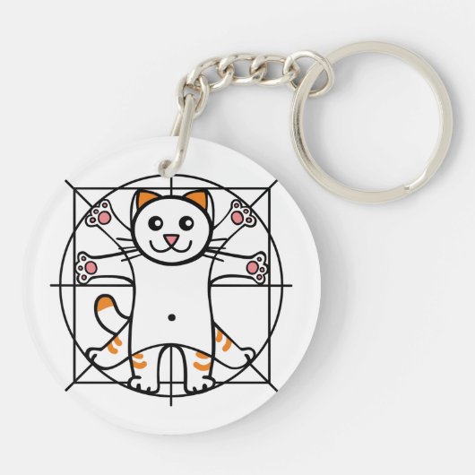 Vitruviaanse Kat Sleutelhanger (Achterkant)