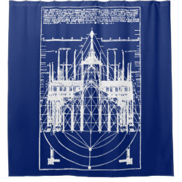 Vitruviaanse kathedraal van Milaan 1521 Douchegordijn