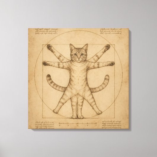 Vitruviaanse katrenaissance parodie kunst canvas afdruk (Voorkant)