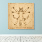 Vitruviaanse katrenaissance parodie kunst canvas afdruk (Insitu (Houten vloer))