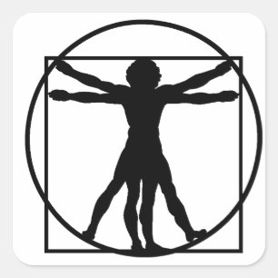 Vitruviaanse Man Vierkante Sticker