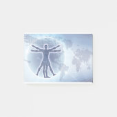 Vitruviaanse Man Wereldkaart Achtergrond Post-it® Notes (Voorkant)