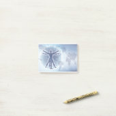 Vitruviaanse Man Wereldkaart Achtergrond Post-it® Notes (Op bureau)