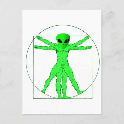 Vitruvian Alien Briefkaart (Voorkant)