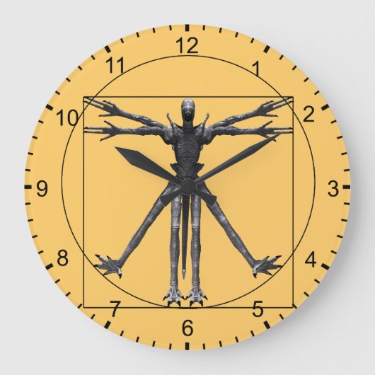 Vitruvian Alien Grote Klok (Voorkant)