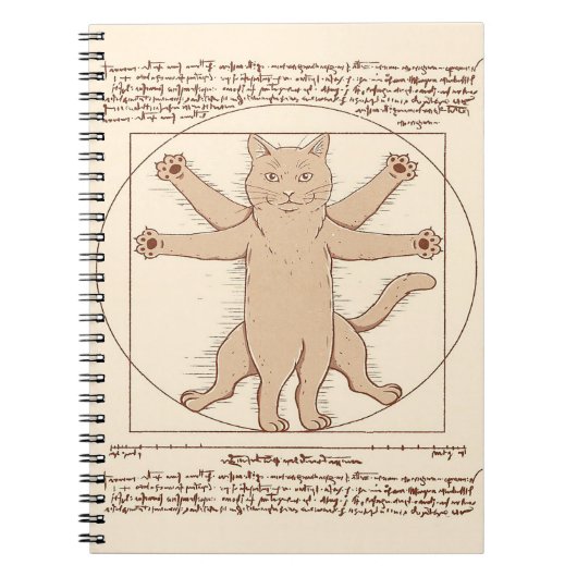 Vitruvian Cat |Cute Cat Design Notitieboek (Voorkant)