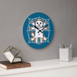 Vitruvian Cat Grote Klok