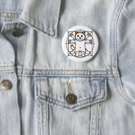 Vitruvian Cat Ronde Button 5,7 Cm