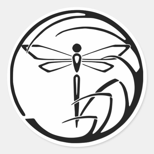 Vitruvian Dragonfly Ronde Sticker (Voorkant)