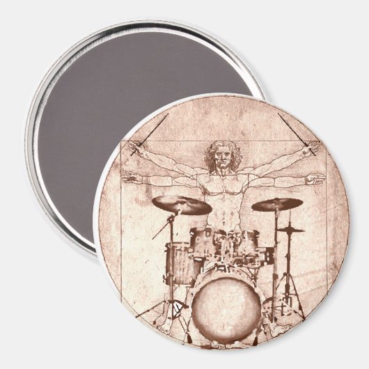 Vitruvian Drummer Magneet (Voorkant / Achterkant)